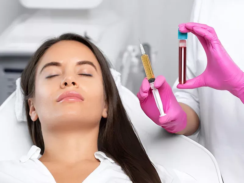 Injection du sérum plasma
